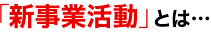 「新事業活動」とは…