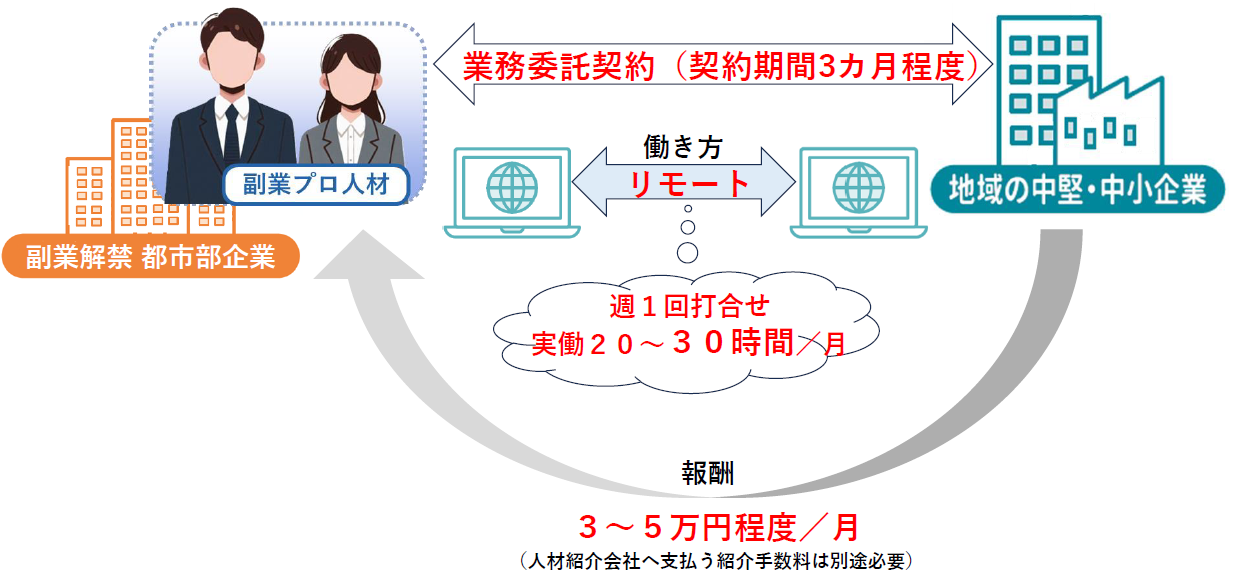 標準的な副業兼業プロ人材の活用イメージ